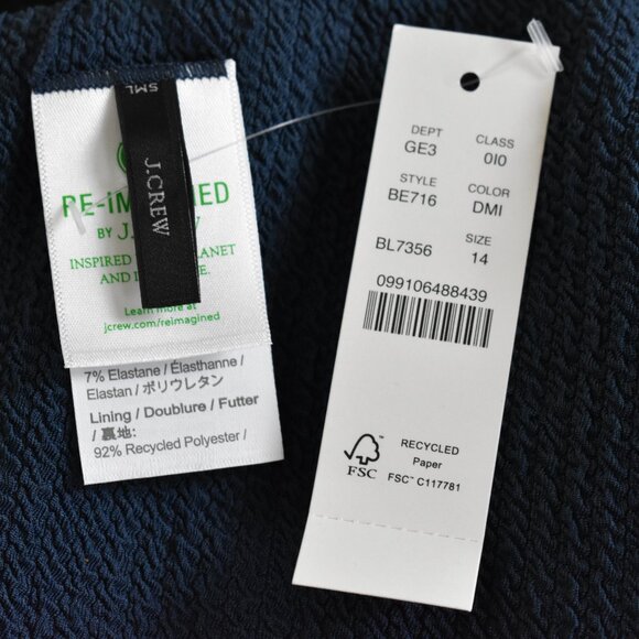 J.Crew Bathing Suit 14 Navy Blue Lined Padded One Piece Machine Wash - Picture 3 of 4